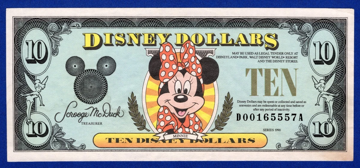 Disney Dollars 10ダラー ミニーマウス 2005年 Disney Dollars 10