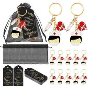 Nurse Gift Set with Keychains Tassels Organza Bags and Pendants Nurse Keychain - Picture 1 of 10