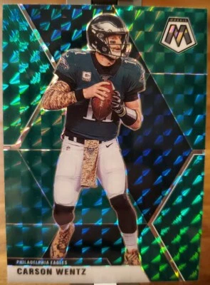 💎 CARSON WENTZ 2020 MOSAIC GREEN PRIZM SP #160 🔥 HOT! 1ST MOSAIC! EAGLES! - Image 1 of 2