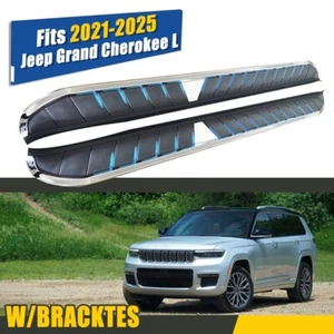 Fixed Running Boards Fit for 2021-2025 Jeep Grand Cherokee L Side Steps Nerf Bar - Picture 1 of 8