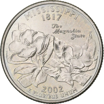 [#224456] United States, Quarter, 2002, U.S. Mint, Copper-Nickel Clad Copper, AU - Image 1 of 2