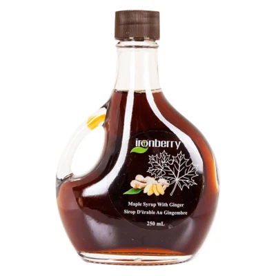Jarabe de arce infundido con jengibre, 250 ml - 100 % puro, sin OGM, hecho en Canadá Foto 1 de 2