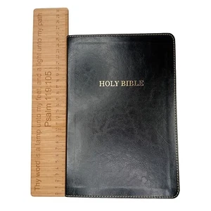 KJV Thinline Bible Large Print Leathersoft Black Red Letter Comfort Print presen - Imagen 1 de 24