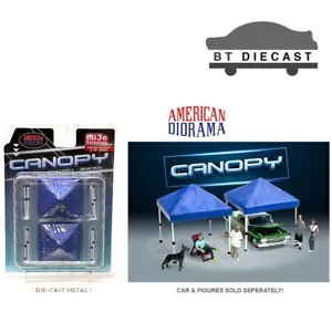 AMERICAN DIORAMA 1/64 DIECAST  2 PACK CANOPY SET BLUE AD-76517 MJ - Picture 1 of 1