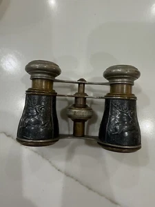 ANTIGUO SPORTIERE PARIS PLATA SP CAZA DE CIERVO PERRO ESCENA ÓPERA GAFAS BINOCULARES - Imagen 1 de 12