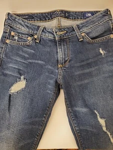 Lucky Brand Lolita Skinny Orta Prem Embroidery With Raw Ankle Jeans Sz 00/24A - Picture 1 of 7