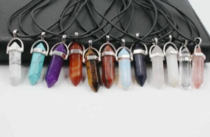 12 piezas Collar Colgante Piedra Preciosa Cristal Cuarzo Punto Chakra Dijes - Imagen 1 de 7