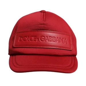 DOLCE & GABBANA Kids Hat Red Logo Patch 6 Panels Baseball Cap s. Tag S 250usd - Picture 1 of 8