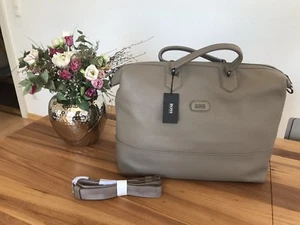 Hugo Boss Weekender Business Tasche Manfredy aus MedBeige Leder für Herren, NEU! - Bild 1 von 12