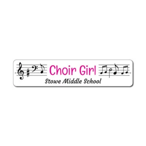Choir Girl Sign, Music Note Decor, Custom Band Sign, School Name Metal Decor - Picture 1 of 4