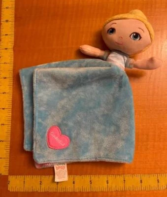 Manta de Seguridad Disney Bebé Princesa Cenicienta Lovey Azul Rosa Satinado Foto 1 de 4