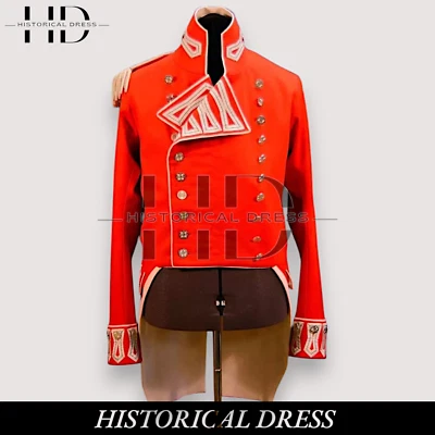 Abrigo trasero de oficial de lana rojo del 41º Regimiento Británico para hombre | Chaqueta militar hecha a mano Foto 1 de 4