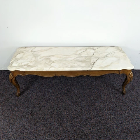Weiman Heirloom Quality 50" x 20" Italian Marble Top Coffee Table  - vintage Cover