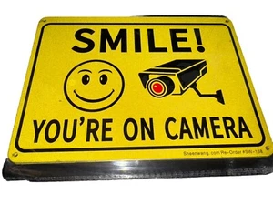 4-Pack Smile You're On Signs 8"x12" Rust Free Aluminum Video Surveillance Sig... - Picture 1 of 1
