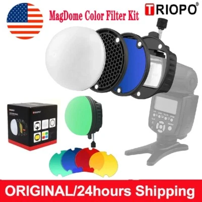 US TRIOPO MagDome Flash Color Filter Ball Kit VS Godox AK-R1 For TT685 V860 V850 - Image 1 of 4