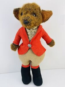 Vintage Mohair FOX Hunting Outfit English Stuffed Plush Toy. 1950’s 40cm.