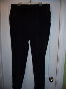 Pantalones de vestir Haggar negros talla 38W x 32L puños plisados suave micro sensación - Imagen 1 de 3