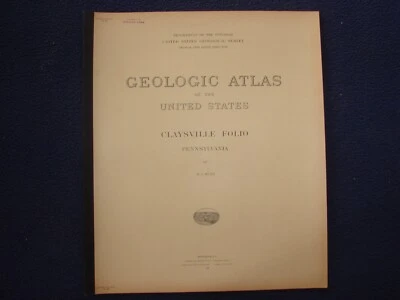 1912 USGS Geológico Atlas Claysville Pennsylvania Folio Washington Petróleo Gas Pozos Foto 1 de 4