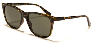 TORTOISE BROWN FRAME BLACK LENS SUNGLASSES UNISEX RETRO SQUARE CLASSIC GSL22302 - Picture 1 of 1