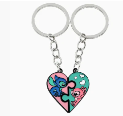 Lot 10 pcs cartoon stitch Metal Enamel Pendant Keychain Jewelry Accessories DIY - Image 1 of 2