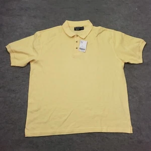 NEW Trader Bay Polo Shirt Mens XL Yellow Button Up Short Sleeve Casual Adult ** - Picture 1 of 10