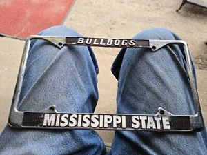 VINTAGE CAR DEALERSHIP LICENSE PLATE FRAME  Mississippi State Bulldogs  HOT ROD - Picture 1 of 6