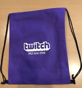 Pax East 2018 Exclusive Twitch Purple Drawstring bag New - Picture 1 of 2