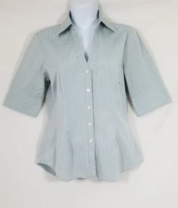 Gap Women's Multi Color Striped Button Front 3/4 Short Sleeve Shirt Size XS - Picture 1 of 4