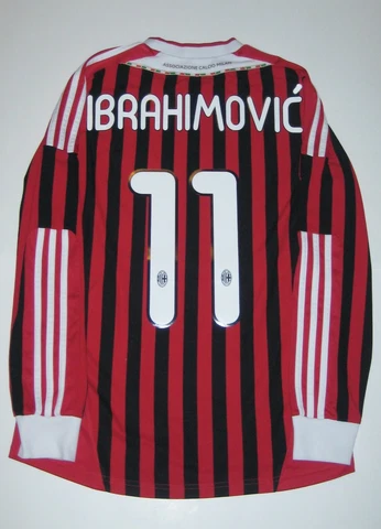 2011-2012 Adidas AC Milan Zlatan Ibrahimovic Kit Long Sleeve Shirt Jersey Maglia Cover