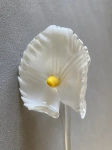 De Colección Soplado a Mano Murano Italia Vidrio Blanco Flor Candelabro Parte Vetri Venini - Imagen 1 de 2