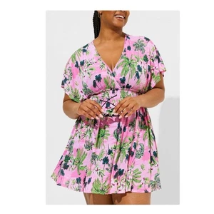 Vestido para mujer de malla tórrida rosa floral talla 1 14-16 nuevo con etiquetas - Imagen 1 de 5