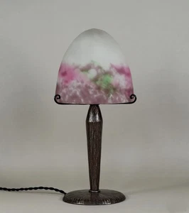 MULLER FRERES : FRENCH 1930 ART DECO LAMP .........  wrought iron fer forgé 1925 - Picture 1 of 5