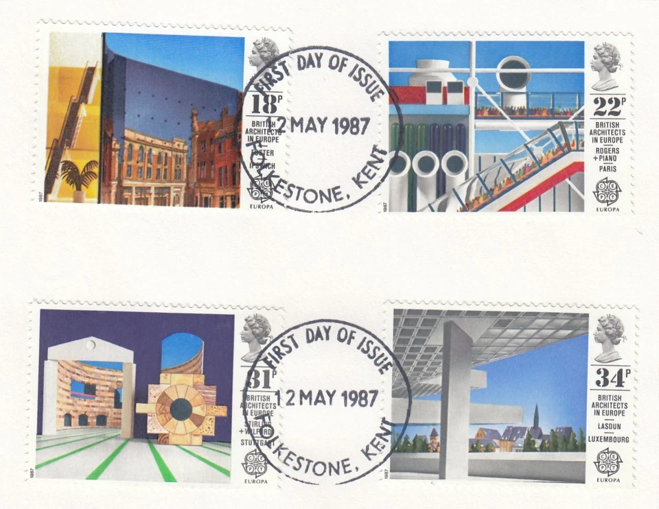 Architects in Europe GB Used Folkestone 1987 ON PIECE (147867) - Image 1 of 1