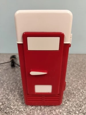 mini red refrigerator drink soda can cooler USB powered - Image 1 of 4