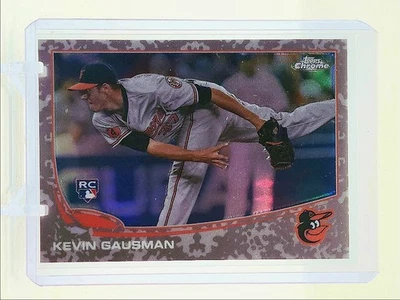 KEVIN GAUSMAN 2013 TOPPS CHROME ROOKIE CAMO REFRACTOR ORIOLES RC /15 Q2522 - Image 1 of 2