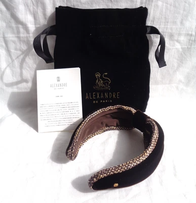Diadema cinta terciopelo ALEXANDRE DE PARIS ¡Como nueva! Cojo de terciopelo marrón oscuro Foto 1 de 4