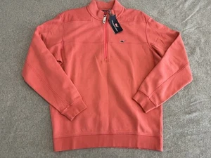 Pullover Vineyard Vines Collegiate Shep cuarto cremallera manga larga rojo embarcadero pequeño - Imagen 1 de 5