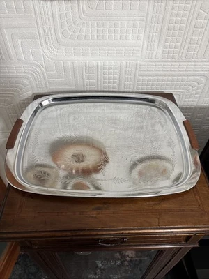 Vintage Large Chrome Plated 42cm Serving Tray - Image 1 of 4