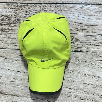 Nike Hat Cap Featherlight Neon Volt Yellow Running Tennis Cycling Dri-Fit - Image 1 of 4