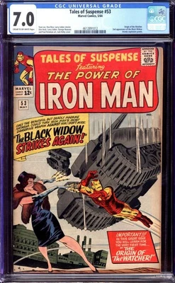 TALES OF SUSPENSE #53 CGC 7,0 PÁGINAS CR/OW // SEGUNDA APARICIÓN BLACK WIDOW 1964 Foto 1 de 2
