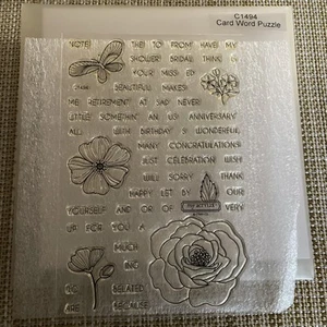 Close to my Heart CTMH C1494 Card Word Puzzle -Stamp Phrases, Flowers (New) - Picture 1 of 2