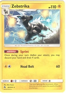 Zebstrika - SM - Lost Thunder 82/214 - Rare - NM Pokémon TCG - Picture 1 of 2