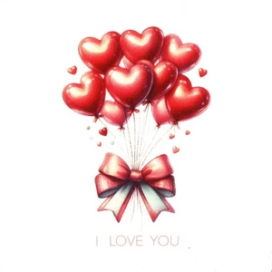 Papierservietten Liebe Herzen Luftballons Ich liebe dich.Napkins love hearts love you - Bild 1 von 1