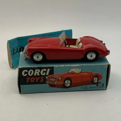 Corgi 302 MGA Roadster. VN Mint In Excellent Original Box & Concertina Leaflet - Image 1 of 4