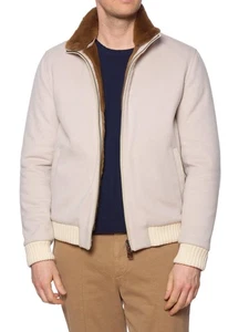 KITON KIRED "Saba" Beige Cashmere-Weasel Fur Bomber Jacket EU 50 US M 2025 NEW - Picture 1 of 13