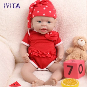 IVITA 15'' Blue Eyes Girl Baby Prematur Full Silicone Reborn Baby Doll Gifts - Picture 1 of 12