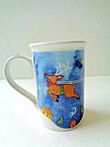 NANTUCKET 12 OZ CHRISTMAS HOLIDAY MUG ~ SANTA & REINDEER ~ NWOB - Picture 1 of 4