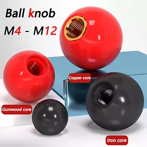 M4-M12 Threaded Insert Bakelite Plastic Ball Machine Handle Knob Ball Dia16-50mm - Foto 1 di 35