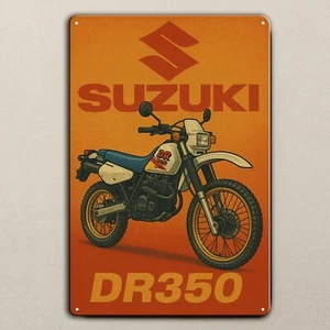 Poster metallo moto Suzuki DR350 Enduro - Insegna da collezione - Dimensioni:20x30cm - Foto 1 di 9