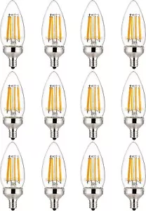 Sunlite LED B11 Torpedo Tip Chandelier Light Bulb, 8.8 Watts Dimmable, 12-Pack - Picture 1 of 1